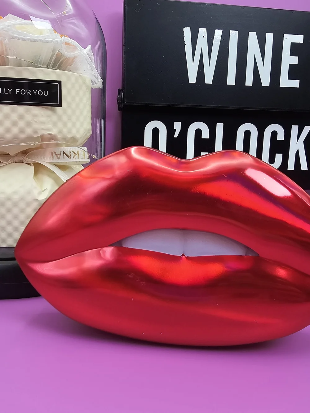 Huda Beauty Lip Kiss Set in Metallic Red — Lipstick, Lip Liner & Gloss